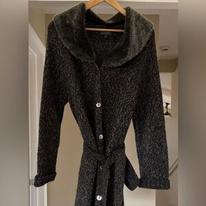 Classiques Entier Black and Gray Knit Sweater Coat